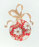 Poinsettia Christmas Ornament Note Card