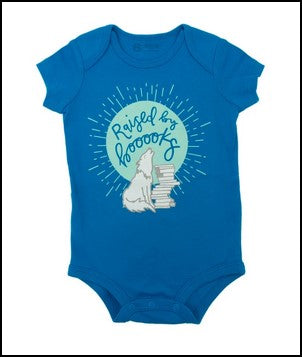 Raised by Books Onesie, Designed by Out of Print