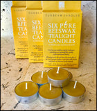 Pure Beeswax Tealight Candles ~ Set of Six